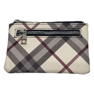 APT 9 Plaid Coin Pouch Safe Keeper RFID Blocking Wallet Zip Pocket Key Ring NWT